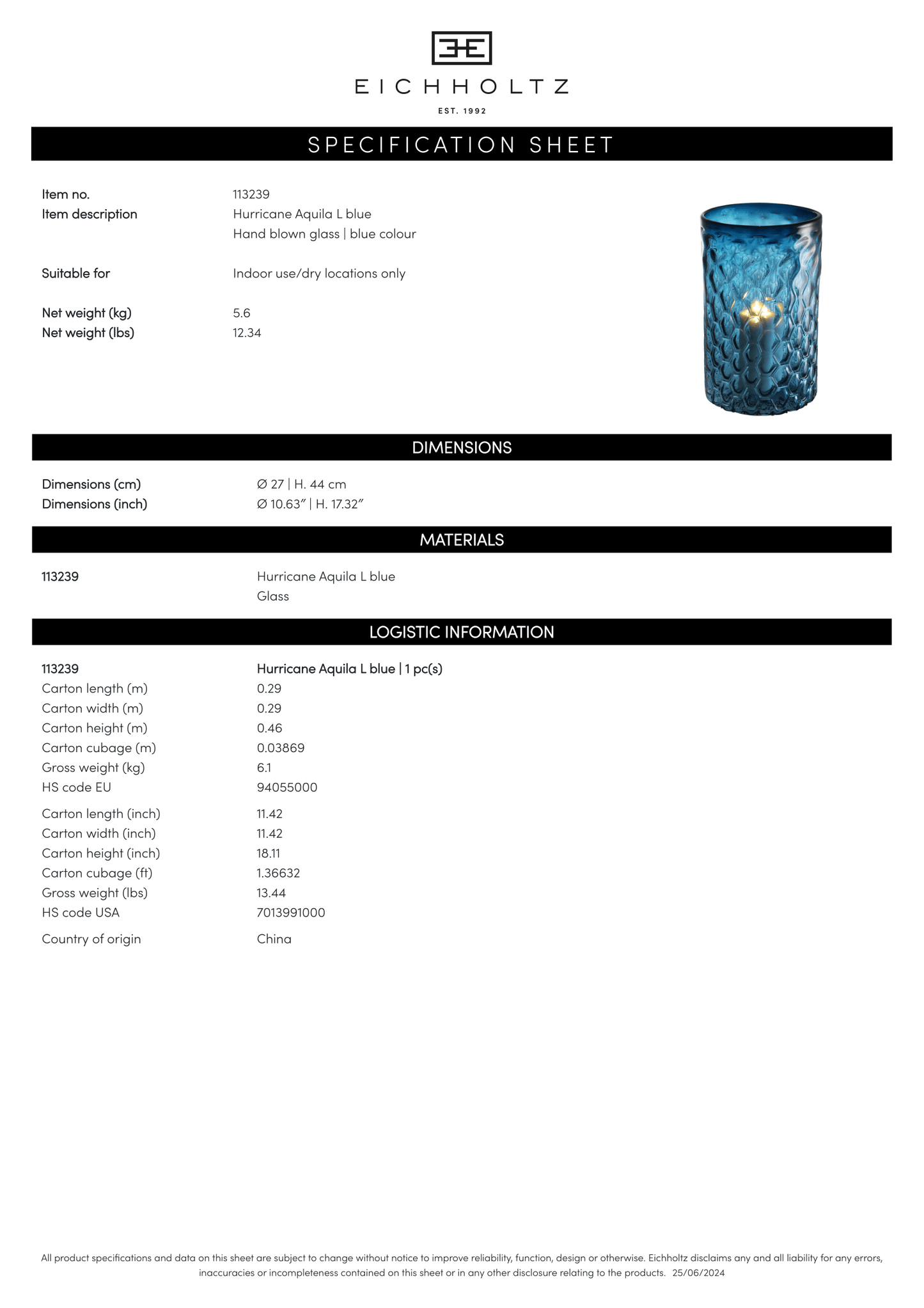 Photophore Hurricane Aquila L